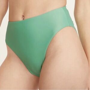 NWOT J. Crew High-rise Bikini Bottom Green Style BF178 Minimalist Sz S